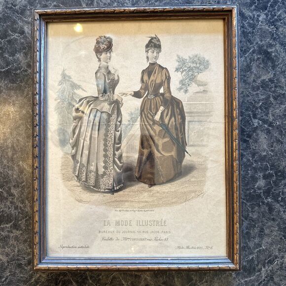 La Mode Illustree Bureaux du Journal 56 Rue Jacob Paris‎ 1862 Pair Wall Hangings - Picture 3 of 10